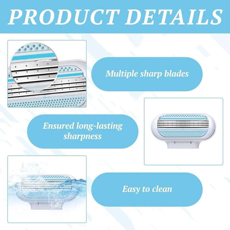 Pack of 10 Razor Blades for Women, Replacement Blades for