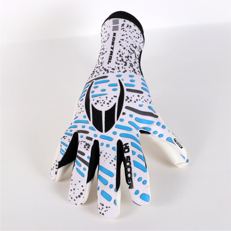 HO Soccer KONTROL Pro Unisex Adult Goalkeeper Gloves, White/Blue, Size