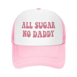 All Sugar No Daddy Trucker Hats for Women Hot Pink Funny Gag Trucker Hat for Women Girls