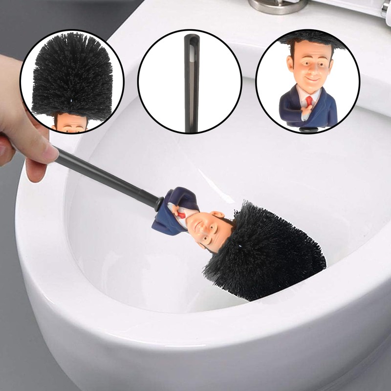 Wc-bürsten-reinigungszubehör, Toilettenbürste Reinigungsbürste, Trump-toilettenbürste, 2 Stück, with a Base, Lustige