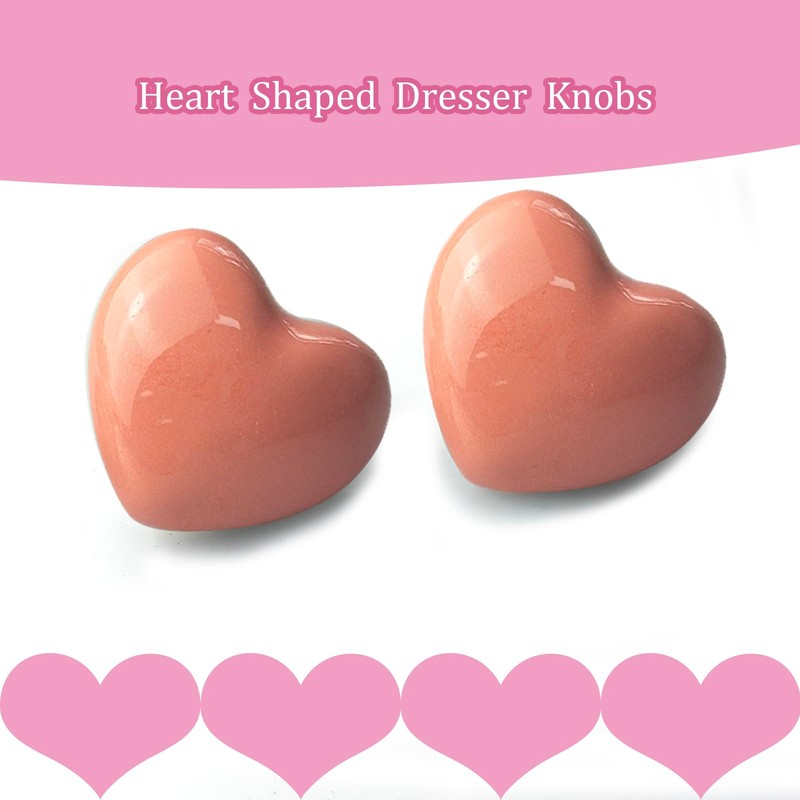 Mimhooy 4 Pack Pink Ceramic Drawer Knobs Decorative Cabinet Knobs,