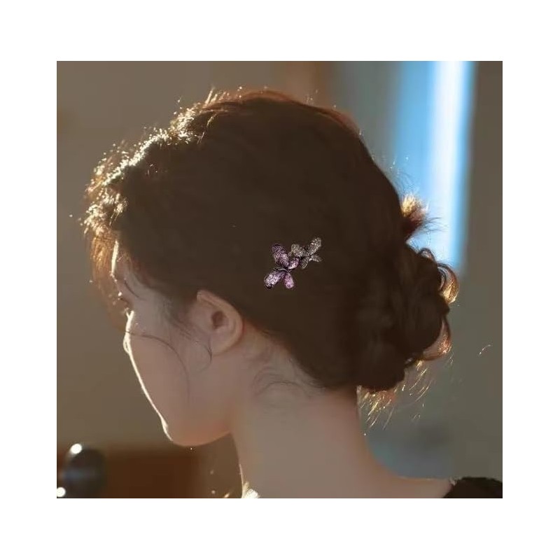 2 Pcs Butterfly Diamond Hair Clips, Exquisite Hollow Rhinestone Butterfly