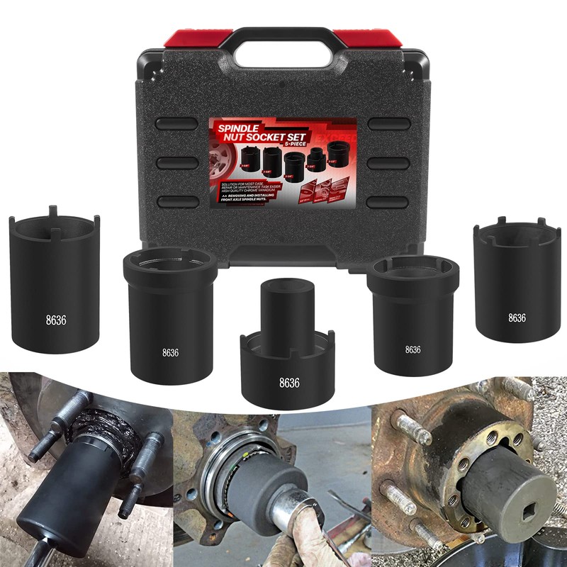 Spindle Nut Socket Tool Kit 5 Pcs Axle Hub Lock