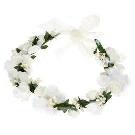 Healeved Artificial Flower Bridal Wreath Wedding Hairband Floral Headband for Special Occasions