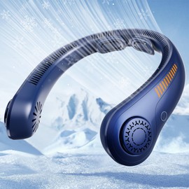 Upgraded Portable Neck Fan with Neck Brace, 5 Speeds, Lightweight, Hands-Free, Bladeless, All-Around Cooling Personal Neck Fan Rechargeable for Hot Flashes, Outdoor Work, Travel, Sports, Women & Men