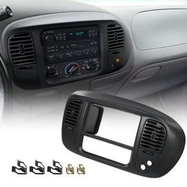 G-PLUS Center Dash Radio Air Vent Climate Bezel, Fit For 1997 1998 1999 2000 2001 2002 2003 Ford F150 Expedition Center Dash Panel Bezel(Black)