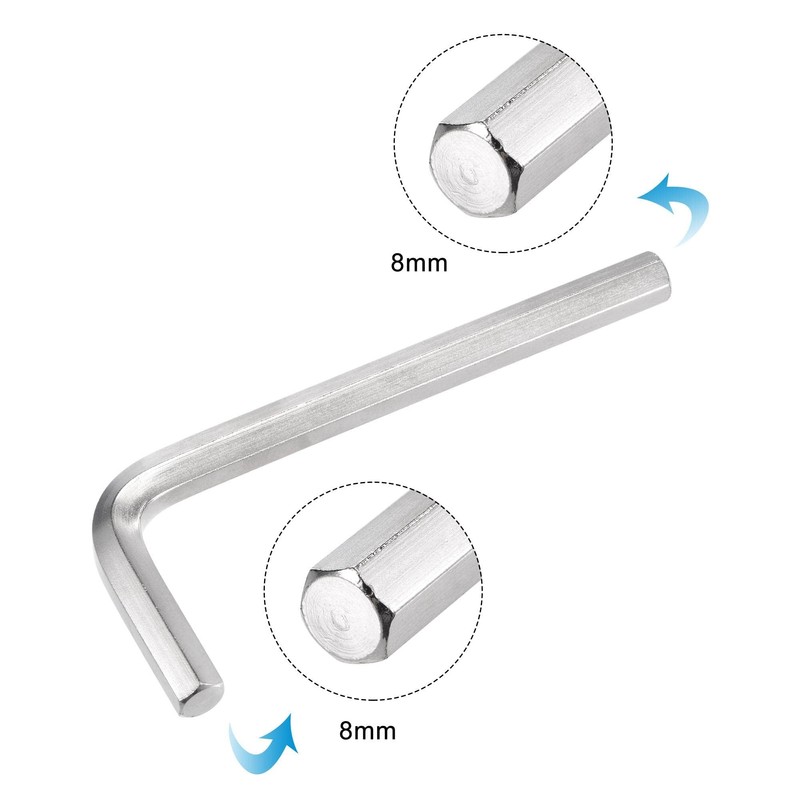 TOP-VIGOR 1Pcs 8mm Hex Key Wrench, Metric CR-V L Shaped