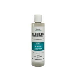 Gel de ducha para piel con tendencia grasa 250ml, AHA´s (Glicolico y Lactico), Aceite esencial de Romero y Aloe vera