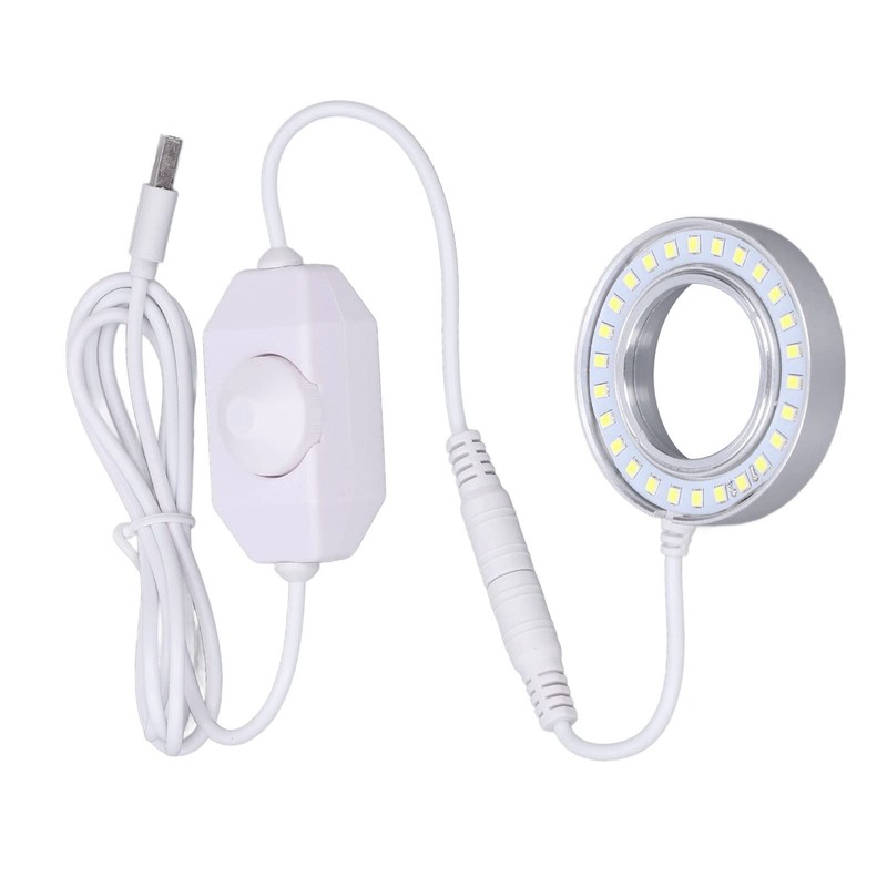 LED Microscope Light, Adjustable Brightness Ring Light with Rotating Snap