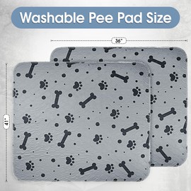 Washable Pee Pads for Dogs - 2 Pack Large 36"x41" Reusable Puppy Pads, Waterproof Potty Mats with High Absorbency & Anti-Slip Bottom for Pet Training