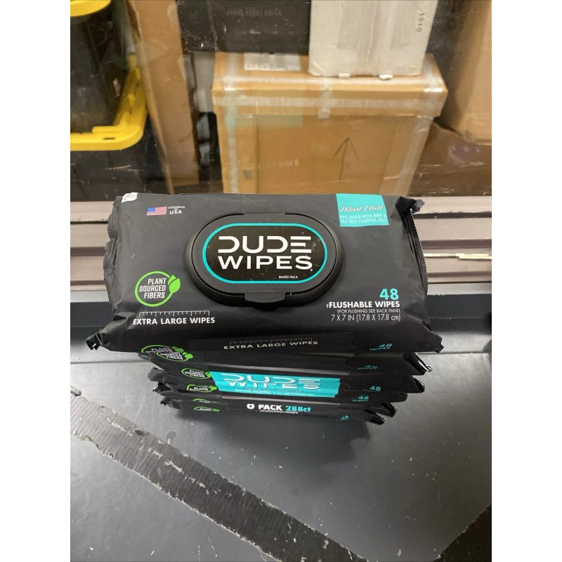 Wipes - Flushable Wipes - 6 Pack, 288 Wipes -