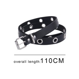 CUHZA Punk Belt, Women's Men's Rivet Belt, PU Leather Belt, Belt with Punk Style Cosplay Belt, Hip Hop Belt, Skirt Belt for Gothic Outfits, black