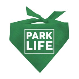 Park Life Dog Bandana | 100% Cotton Adjustable Triangle | Made in USA | Outdoorsy | Adventure Pup | Hiking & Camping |Green, One Size (136)
