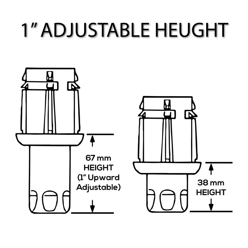 DuraSteel Adjustable Stainless Steel Bullet Feet for 1-5/8" O.D Tubing,