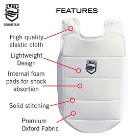 ELITE COMBAT GEAR - Karate Chest Guard for Kids & Adults (Medium)