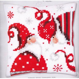 Vervaco DIY Vervaco Christmas Gnomes Chunky Needlepoint Cushion Pillow Top Kit 16"