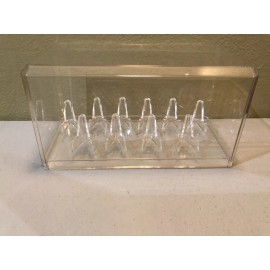 Unbranded Championship Ring 10 Ring Case Crystal Clear Display Case w/10 Stands