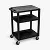 FSE 373-WT34 34"H AV Cart - Three Shelves - Black