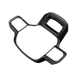 REPAIROCK 1 Set Steering Wheel Cover Trim for Ford F-150 2021-2024 Waterproof ABS Steering Wheel with Adhesive Backing Carbon Fiber Pattern Black