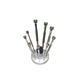 Watch Makers Fine Set of 9 Piece Screwdriver with Fixed Stand
