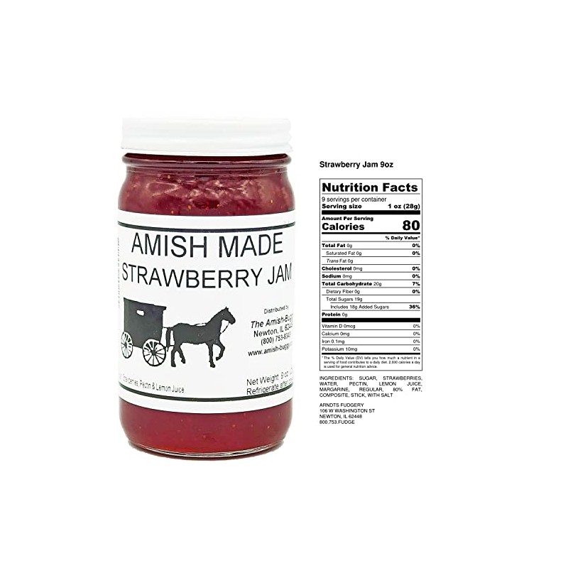 Amish Jam Strawberry - 8 Oz Set of Three Jars