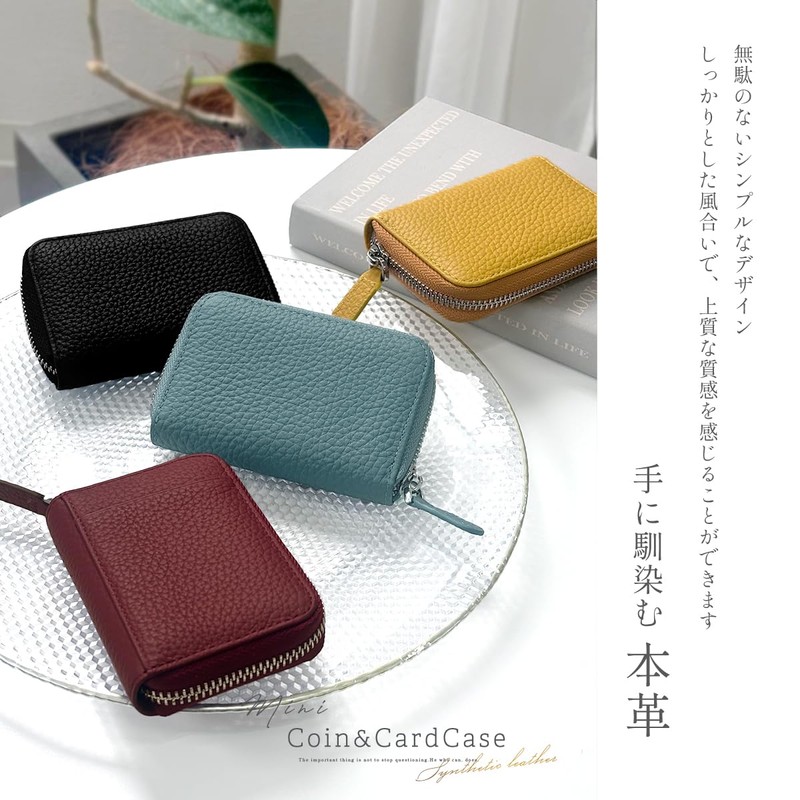 Giselle Card Case, Genuine Leather, Large Capacity, Compact, Bifold Wallet,