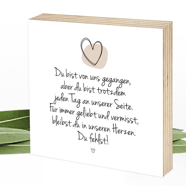 Wunderpixel Wooden Picture "Du fehlst - von uns gegangen" -