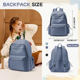 HYC00 School Backpack Womens,Unisex Casual Daypack School Bags for Teenage Girls Secondary School College Backpack Laptop Backpack for School Girl Boy Travel Rucksack for Women Bookbag,Blue Purple