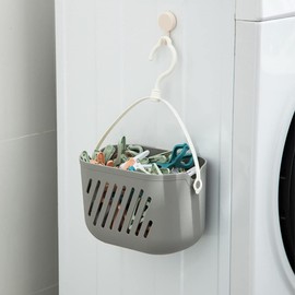 Shower Hanging 2Pcs Plastic Hanging Storage Basket Hanging Shower Kitchen Ginger Garlic Vegetable Organizer Basket with Hook for Bathroom Kitchen Bath Toy Storage