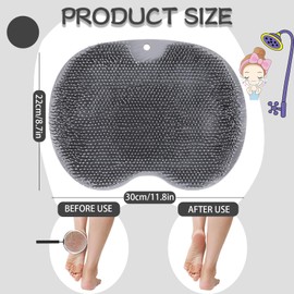 SHBLOMK Shower Foot Scrubber, Wall Mounted Bath Massage Pad, Back Scrubber Back with Non Slip Suction Cups to Improve Circulation, Soothe Achy Feet