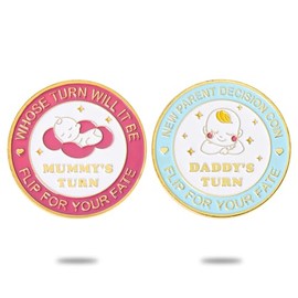 Funny New Dad Mom Gifts for Mothers Fathers Day New Parent Decision Coin Expectant Parent Gifts First Time Mom Gifts from Husband Wife Pamper Postpartum Pregnancy Gifts for Expecting Dad Mom Gift Idea
