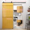 6FT Sliding Barn Door Hardware Kit Black Rustic Rail Track