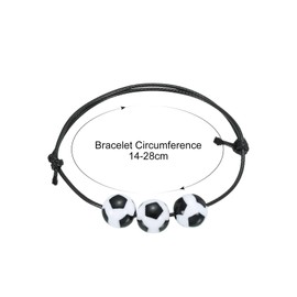 [PATIKIL] 20pcs Soccer Bracelet Soccer Gift Adjustable Wristband with Soccer Beads for Youth Adults Black White