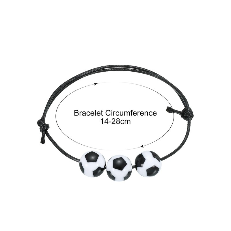 [PATIKIL] 20pcs Soccer Bracelet Soccer Gift Adjustable Wristband with Soccer