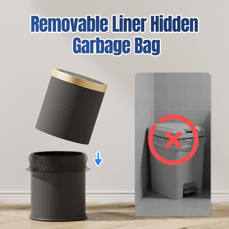 stonespace Automatic Bathroom Trash Can, Motion Sensor Trash Can Bathroom,
