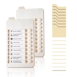 2PCS Mini Chore Chart for Kids, Checklist Boards to Do List Board Little Reminders Task Board Blank Chore Chart Kids for Home Office School (Off White)