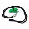yueton Plastic Coach Whistles with Lanyard, Pack of 6 (Green)