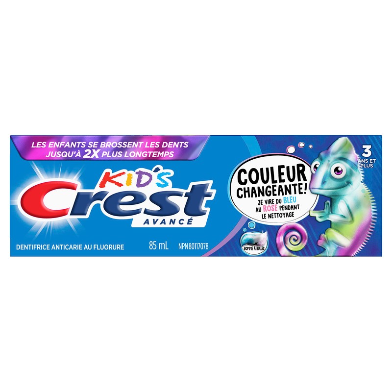 Crest Kid's Advanced Colour Changing Toothpaste, Bubblegum Flavour, Anticavity Fluoride