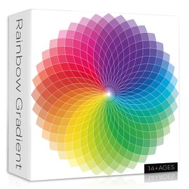 PICKFORU Impossible Puzzles für Erwachsene, 1000 Teile, buntes Regenbogen-Farbverlaufspuzzle, harte schwierige Puzzles für Erwachsene, herausforderndes rundes Puzzle, 1000 Teile