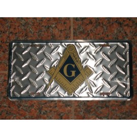 Unbranded Mason Freemason Diamond Deck Style 6"x12" Aluminum License Plate Sign