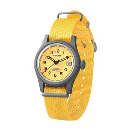 BODERRY Men's Watch Titanium Automatic Field Watch 38mm Military Watch Day Date Function 100M Waterproof with Nylon Strap Japanese NH35 Mechanical Movement & Screw Down Crown—LANDMASTER