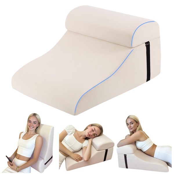 MHRZDSH Reading Pillow for Bed Adult, Memory Foam Wedge Pillow