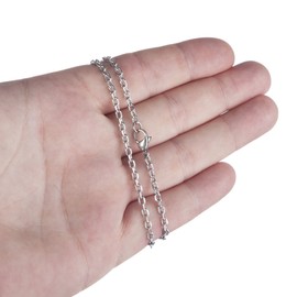 Silvadore 3mm Thin CABLE Link Silver Chain Necklace For Men Women - STRONG Stainless Steel Jewelry Pendant - Teenage Boys Gifts - 51cm - 20 inch UK