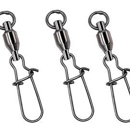 megrez sport 25pcs Duo Lock Fishing Snap Swivels Stainless Steel Ball Bearing Barrel Swivels for Saltwater Freshwater Size:0-8# Strength: 22-130LB (5#-70LB-25PCS)