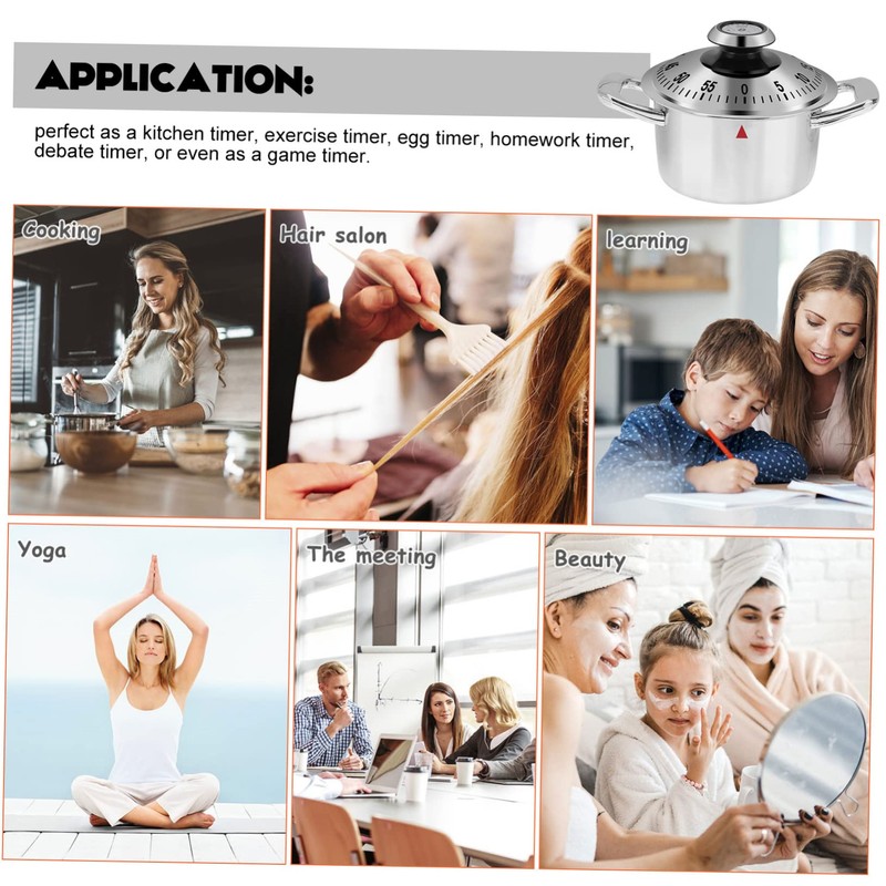 Ciieeo Mechanical Cooking Timer Creative Pot Shape Design for Management