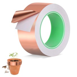 Kupferband gegen Schnecken - Selbstklebend, 50mm x 10m, Schneckenschutz für Hochbeet, Gewächshaus & Garten, Elektrisch Leitfähig, Witterungsbeständig, EMI/RFI-Abschirmung