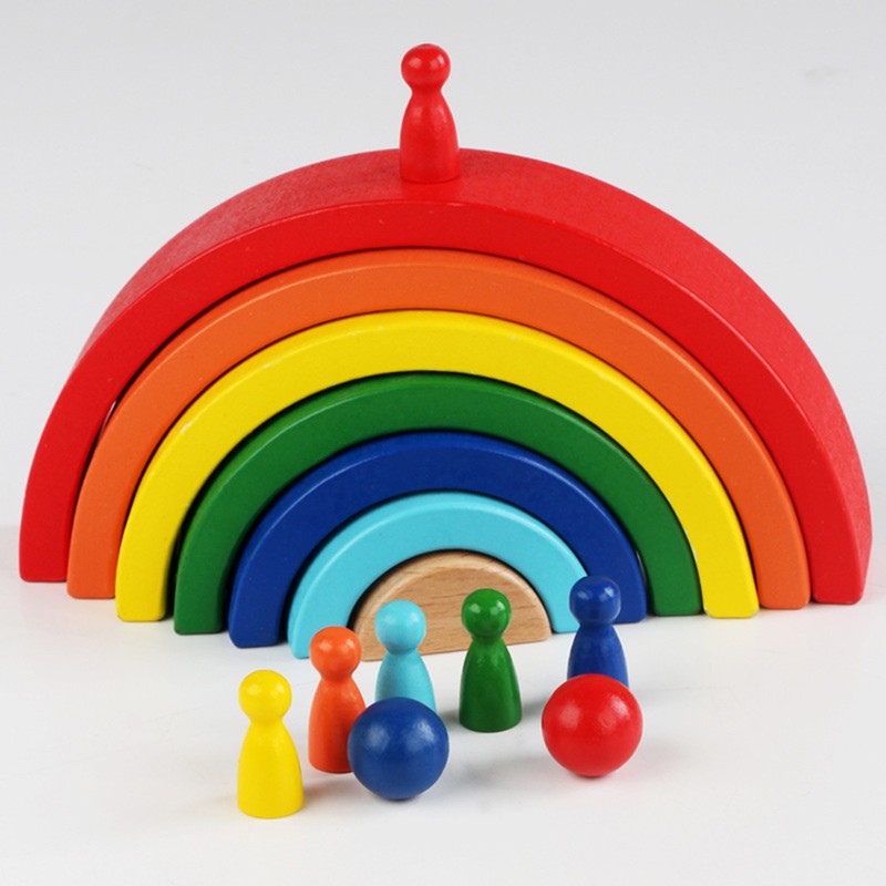 Colorful Building Blocks Educational Interesting Preschool Wooden Stacking Blocks for