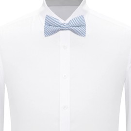 Jacob Alexander Seersucker - Pajarita para hombre, Celeste (Baby Blue), Pre-Tied Clip-On