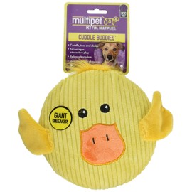 Multipet 43205-1 Sub-Woofer Squeaking Duck Toy, 7", Yellow