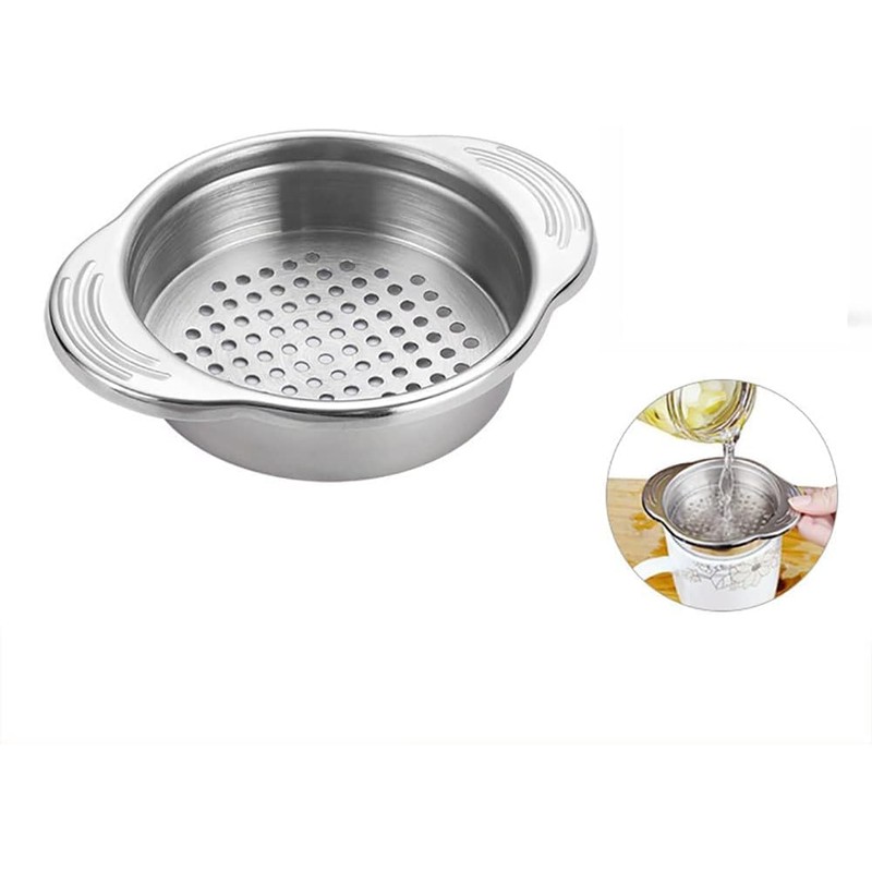 Silver Stainless Steel Canning Colander Food Can Strainer Fruit Can